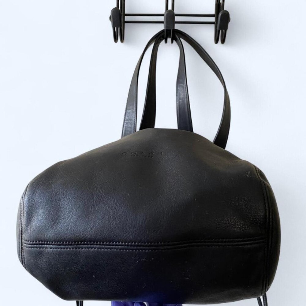 Vintage Coach Lexington Drawstring No. 4180 Black Leather Made in Italy - Picture 4 of 10